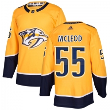 Men's Adidas Nashville Predators #55 Cody McLeod Premier Gold Home NHL Jersey