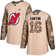 Youth Adidas New Jersey Devils #16 Steve Santini Authentic Camo Veterans Day Practice NHL Jersey