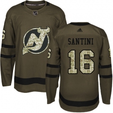 Youth Adidas New Jersey Devils #16 Steve Santini Authentic Green Salute to Service NHL Jersey