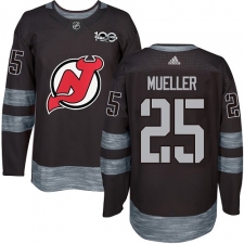 Men's Adidas New Jersey Devils #25 Mirco Mueller Authentic Black 1917-2017 100th Anniversary NHL Jersey