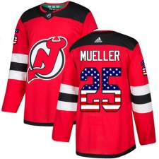 Men's Adidas New Jersey Devils #25 Mirco Mueller Authentic Red USA Flag Fashion NHL Jersey
