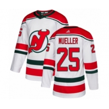 Men's Adidas New Jersey Devils #25 Mirco Mueller Authentic White Alternate NHL Jersey