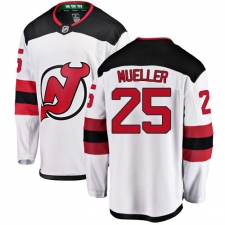 Men's New Jersey Devils #25 Mirco Mueller Fanatics Branded White Away Breakaway NHL Jersey