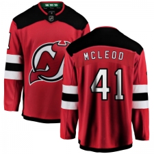 Men's New Jersey Devils #41 Michael McLeod Fanatics Branded Red Home Breakaway NHL Jersey