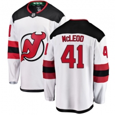 Men's New Jersey Devils #41 Michael McLeod Fanatics Branded White Away Breakaway NHL Jersey