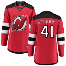 Women's New Jersey Devils #41 Michael McLeod Fanatics Branded Red Home Breakaway NHL Jersey