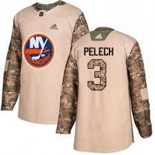 Men's Adidas New York Islanders #3 Adam Pelech Authentic Camo Veterans Day Practice NHL Jersey
