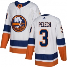 Men's Adidas New York Islanders #3 Adam Pelech Authentic White Away NHL Jersey