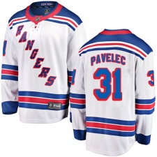 Youth New York Rangers #31 Ondrej Pavelec Fanatics Branded White Away Breakaway NHL Jersey
