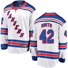 Men's New York Rangers #42 Brendan Smith Fanatics Branded White Away Breakaway NHL Jersey