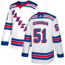 Men's Adidas New York Rangers #51 David Desharnais Authentic White Away NHL Jersey