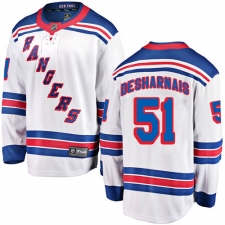 Men's New York Rangers #51 David Desharnais Fanatics Branded White Away Breakaway NHL Jersey