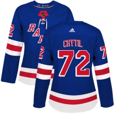 Women's Adidas New York Rangers #72 Filip Chytil Authentic Royal Blue Home NHL Jersey