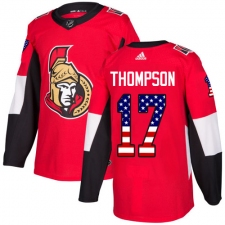 Youth Adidas Ottawa Senators #17 Nate Thompson Authentic Red USA Flag Fashion NHL Jersey