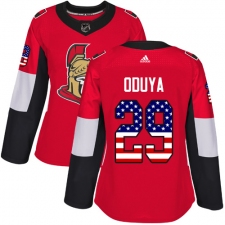 Women's Adidas Ottawa Senators #29 Johnny Oduya Authentic Red USA Flag Fashion NHL Jersey