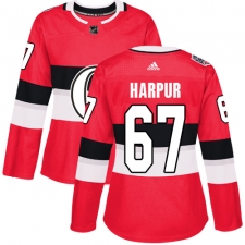 Women's Adidas Ottawa Senators #67 Ben Harpur Authentic Red 2017 100 Classic NHL Jersey