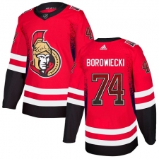 Men's Adidas Ottawa Senators #74 Mark Borowiecki Authentic Red Drift Fashion NHL Jersey