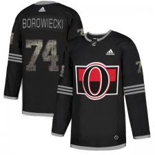 Men's Adidas Ottawa Senators #74 Mark Borowiecki Black_1 Authentic Classic Stitched NHL Jersey