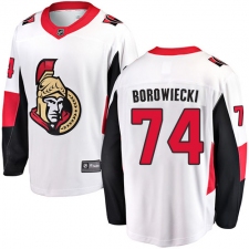 Men's Ottawa Senators #74 Mark Borowiecki Fanatics Branded White Away Breakaway NHL Jersey
