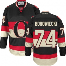 Men's Reebok Ottawa Senators #74 Mark Borowiecki Authentic Black Third NHL Jersey