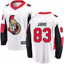 Youth Ottawa Senators #83 Christian Jaros Fanatics Branded White Away Breakaway NHL Jersey