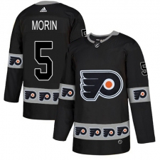Men's Adidas Philadelphia Flyers #5 Samuel Morin Authentic Black Team Logo Fashion NHL Jersey