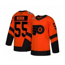 Men's Philadelphia Flyers #55 Samuel Morin Authentic Orange 2019 Stadium Series Hockey Jersey