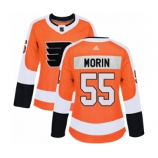 Women's Philadelphia Flyers #55 Samuel Morin Authentic Orange Home Hockey Jersey