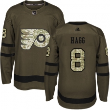 Men's Adidas Philadelphia Flyers #8 Robert Hagg Authentic Green Salute to Service NHL Jersey