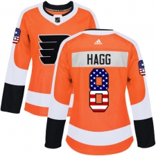 Women's Adidas Philadelphia Flyers #8 Robert Hagg Authentic Orange USA Flag Fashion NHL Jersey