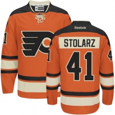 Men's Reebok Philadelphia Flyers #41 Anthony Stolarz Authentic Orange New Third NHL Jersey
