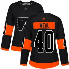 Women's Adidas Philadelphia Flyers #40 Jordan Weal Premier Black Alternate NHL Jersey