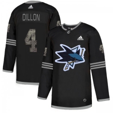 Men's Adidas San Jose Sharks #4 Brenden Dillon Black Authentic Classic Stitched NHL Jersey