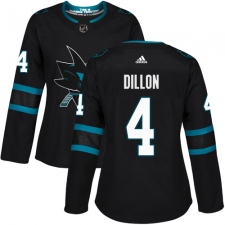 Women's Adidas San Jose Sharks #4 Brenden Dillon Premier Black Alternate NHL Jersey