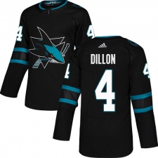 Youth Adidas San Jose Sharks #4 Brenden Dillon Premier Black Alternate NHL Jersey
