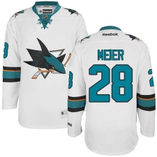 Men's Reebok San Jose Sharks #28 Timo Meier Authentic White Away NHL Jersey