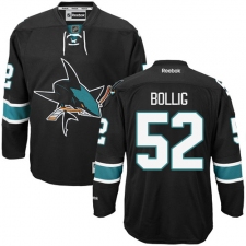 Women's Reebok San Jose Sharks #52 Brandon Bollig Authentic Black Third NHL Jersey