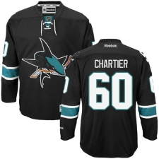 Women's Reebok San Jose Sharks #60 Rourke Chartier Authentic Black Third NHL Jersey