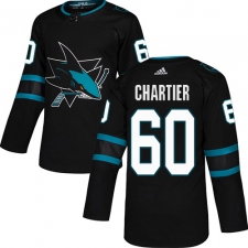Youth Adidas San Jose Sharks #60 Rourke Chartier Premier Black Alternate NHL Jersey