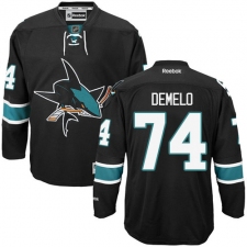 Men's Reebok San Jose Sharks #74 Dylan DeMelo Premier Black Third NHL Jersey