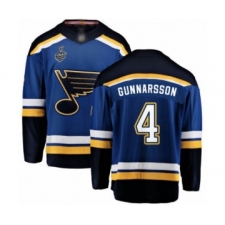 Men's St. Louis Blues #4 Carl Gunnarsson Fanatics Branded Royal Blue Home Breakaway 2019 Stanley Cup Final Bound Hockey Jersey