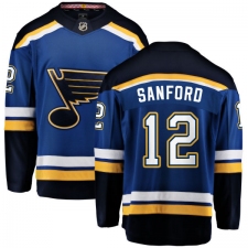 Youth St. Louis Blues #12 Zach Sanford Fanatics Branded Royal Blue Home Breakaway NHL Jersey