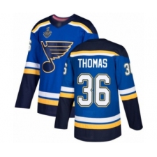 Youth St. Louis Blues #36 Robert Thomas Authentic Royal Blue Home 2019 Stanley Cup Final Bound Hockey Jersey
