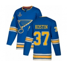 Men's St. Louis Blues #37 Klim Kostin Authentic Navy Blue Alternate 2019 Stanley Cup Champions Hockey Jersey