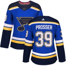 Women's Adidas St. Louis Blues #39 Nate Prosser Premier Royal Blue Home NHL Jersey