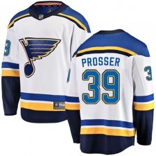 Youth St. Louis Blues #39 Nate Prosser Fanatics Branded White Away Breakaway NHL Jersey