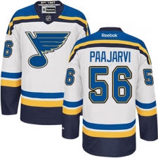 Women's Reebok St. Louis Blues #56 Magnus Paajarvi Authentic White Away NHL Jersey