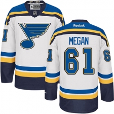 Men's Reebok St. Louis Blues #61 Wade Megan Authentic White Away NHL Jersey