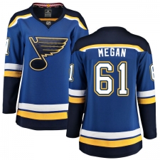 Women's St. Louis Blues #61 Wade Megan Fanatics Branded Royal Blue Home Breakaway NHL Jersey