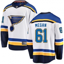 Youth St. Louis Blues #61 Wade Megan Fanatics Branded White Away Breakaway NHL Jersey